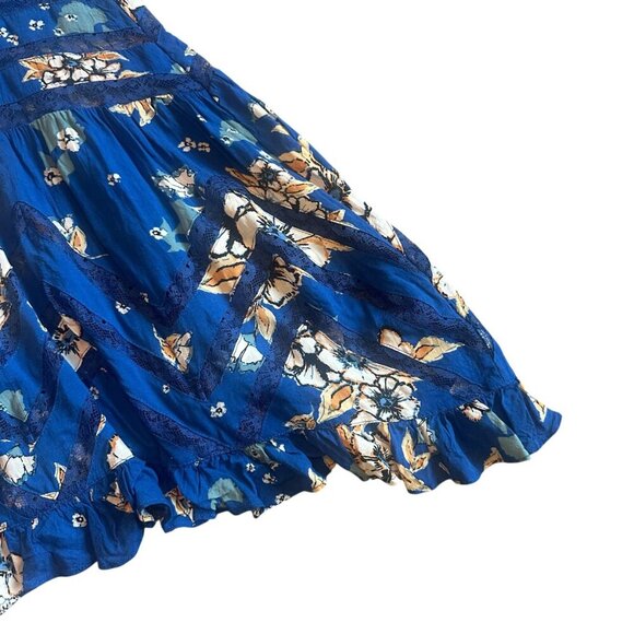 Intimately Free People Blue Floral Sleeveless Tunic Mini Dress Size XS Women's - Picture 3 of 11